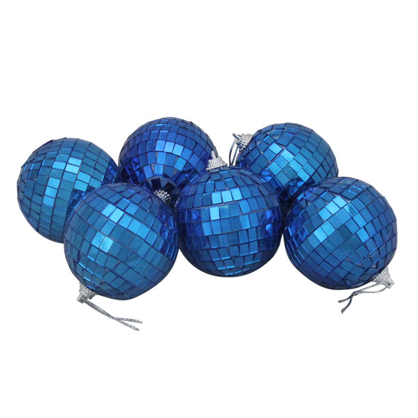 Northlight 6ct Mirrored Glass Disco Ball Christmas Ornaments 2.75